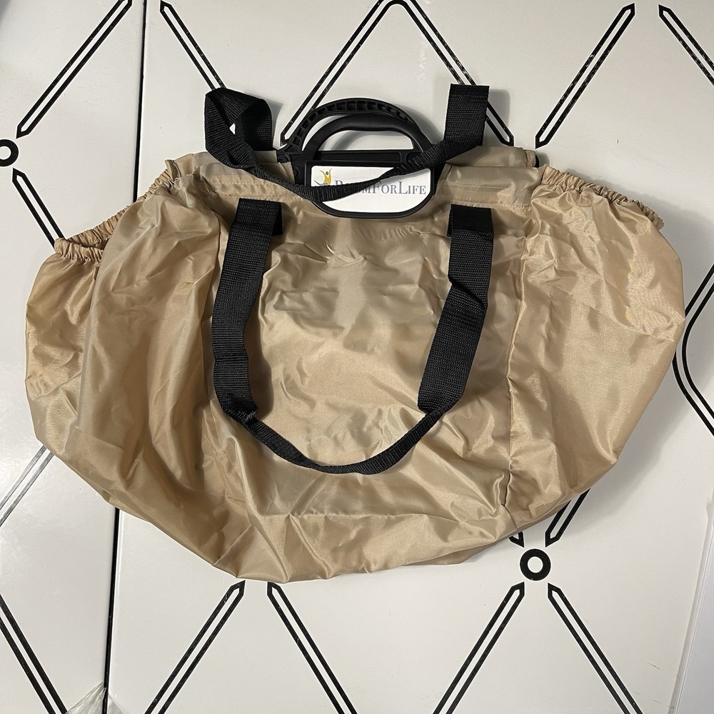 Reusable Grocery Shopping‎ Bags Lot of 3 Beige Foldable Large